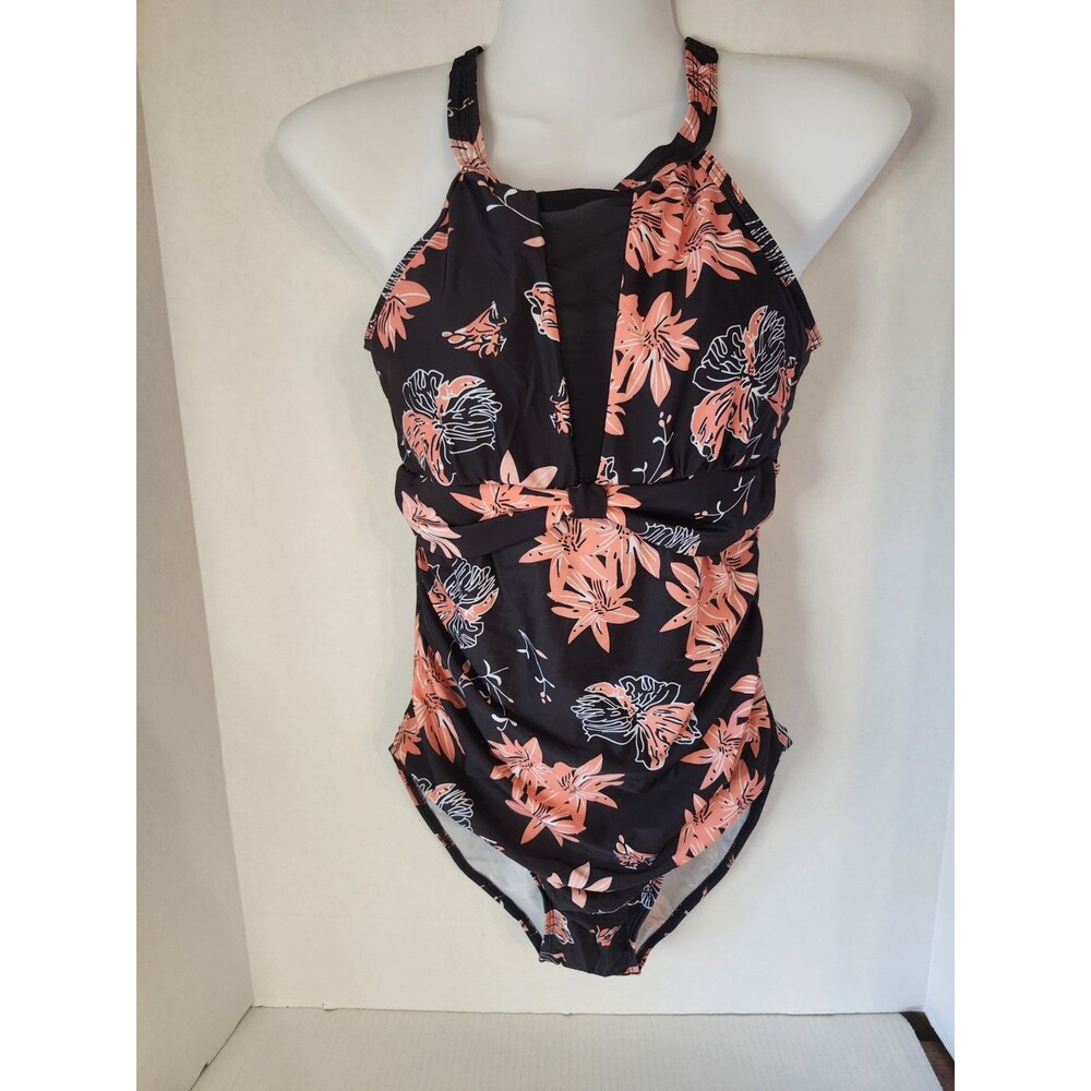 I2CRAZY Womens One Piece Swimsuits Mesh V Neck Monokini Bathing Suit Size Small